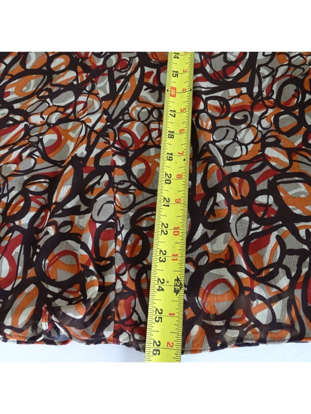 Elementz Multicolor Abstract A-line Midi Skirt Women Size S Y2K Office Retro - Picture 11 of 11